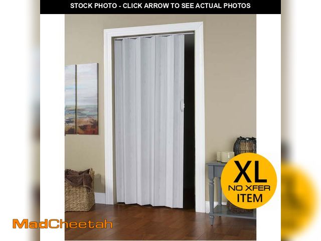 Lot 74-12679955 - Spectrum Via Vinyl Folding Door fits 48"wide x 80"high Accordion Folding Door White Mist - UNUSED