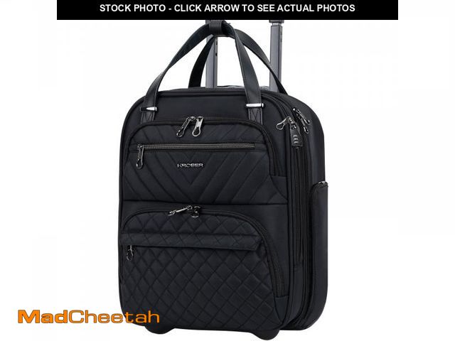 Lot 74-12515384 - KROSER 16-Inch Quilt Softside Underseat Carry On Luggage , Black - UNUSED