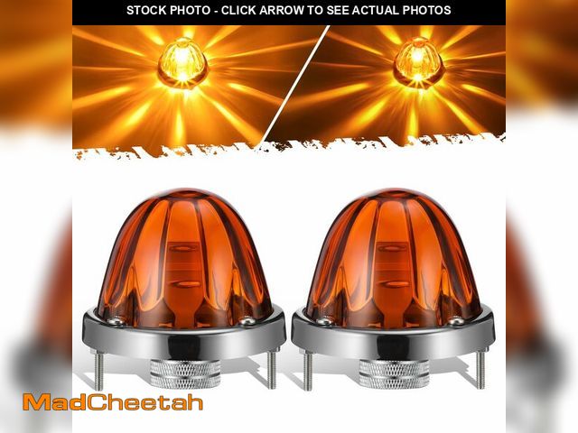Lot 74-14271017 - Partsam 2Pcs Amber Glass Lens Watermelon Lights [Patented] LED Side Marker Turn Signal Lights with S...