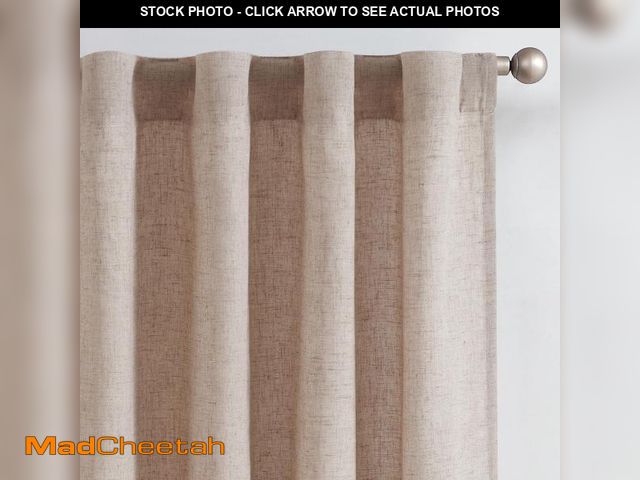 Lot 74-11551860 - jinchan Linen Curtains 84 Inches Long for Living Room Farmhouse Rod Pocket Back Tab Light Filtering ...