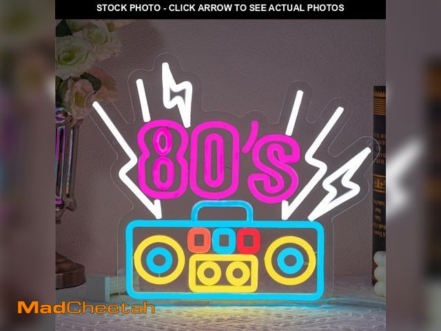 Lot 74-11545830 - 80's Neon Sign Tape Recorder Neon Light for Wall Decor 80s Party Decorations Colorful Led Neon Sign ...