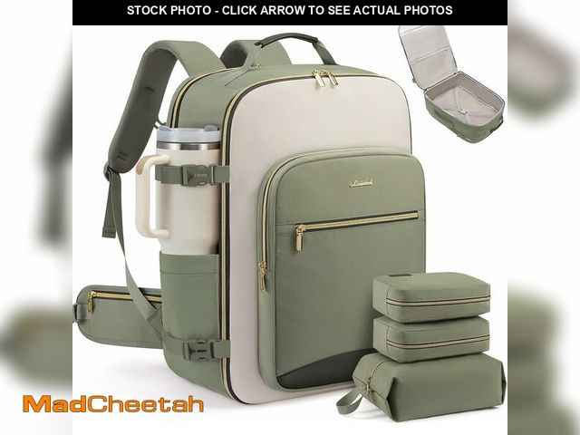 Lot 74-14210940 - LOVEVOOK 56L Travel Backpack for Women &amp; Men, Airline Approved Carry On Luggage with 3 Packing C...