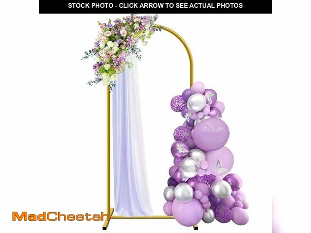 Lot 74-12432106 - 6 ft Arch Backdrop Stand, Wedding Arch Frame, Stable Metal Background Stand with Square Base Ground ...