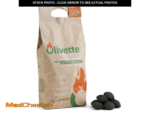 Lot 74-12606186 - Organic Charcoal Briquettes by Olivette, Reusable Charcoal for Grilling, USDA Certified, Recycled Ol...