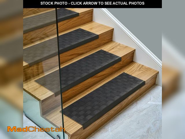 Lot 74-13564213 - Ottomanson Outdoor Bullnose Stair Treads Ã¢â¬â Ribbed Heavy-Duty Non Slip Stair Mats Ã¢â¬â Str...
