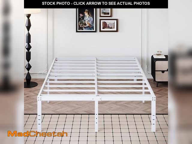 Lot 74-12267599 - *SEE DETAILS* DiaOutro 18 Inch Full Size Bed Frame Heavy Duty Metal Platform No Box Spring Needed, M...