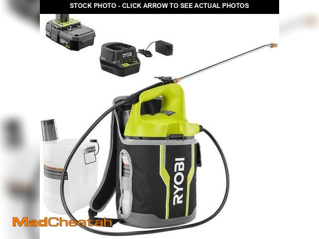 Lot 74-14449221 - RYOBI ONE+ 18V Cordless Battery 2 Gallon Chemical Sprayer and Holster with Extra Tank, 2.0 Ah Batter...
