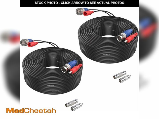 Lot 74-12801535 - (MISSING ONE) ANNKE 1 Pack 100 Feet BNC Video Power Extension Cable, Pre-Made All-in-One Security Ca...