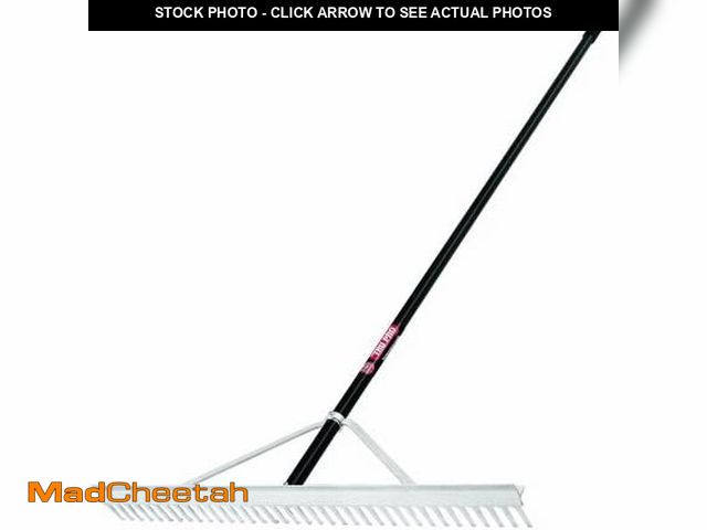 Lot 74-12568859 - *SEE DETAILS* Truper 32400 Tru Pro 36-Inch Aluminum Landscape Rake, 66-Inch Aluminum Handle *SEE DET...