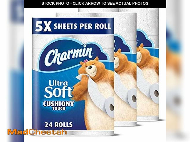 Lot 74-12759978 - Charmin Ultra Soft Cushiony Touch Toilet Paper, 24 Family Mega Rolls = 123 Regular Rolls (Packaging ...