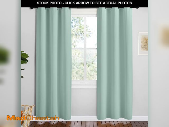 Lot 74-13246206 - NICETOWN Aqua Blue Room Darkening Curtains for Kitchen, Set of 2, 42 inches Wide by 78 inches Long, ...