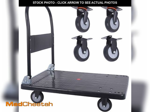 Lot 74-13844547 - Foldable Heavy Duty Push cart, 660 lbs Dolly with Swivel Wheels for HomeÃÂ£Ã¢âÂ¬ÃÂWarehouse or ...