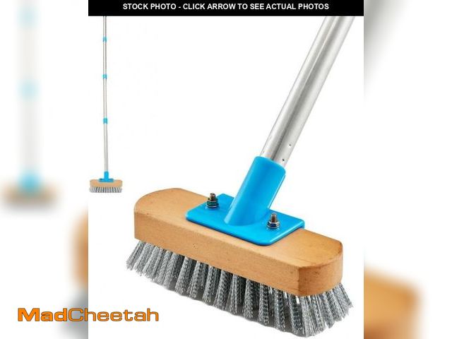 Lot 74-12334014 - YONILL Stainless Steel Deck Scrub Brush with Long Handle - 60" Heavy Duty Floor Scrubber Brush with ...