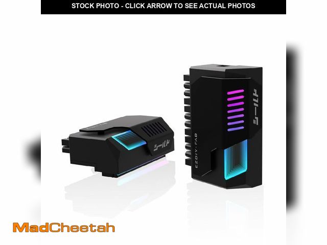 Lot 74-12711711 - EZDIY-FAB Shield 24-pin 90 Degree Angle Adapter with Infinity Mirror ARGB Light,ATX 24 Pin Power Con...