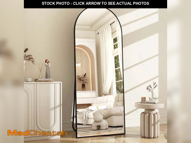Lot 74-14308242 - BEAUTYPEAK 64"x 21" Full Length Mirror Arched Standing Floor Mirror Full Body Mirror, Black - UNUSED