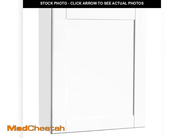 Lot 74-12553783 - Shaker 24 in. W x 12 in. D x 30 in. H Assembled Wall Kitchen Cabinet in Satin White - UNUSED