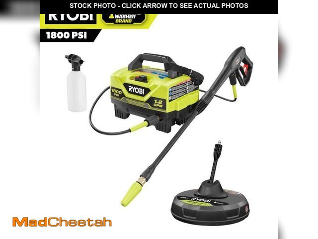 Lot 74-12804634 - *MISSING SURFACE CLEANER* RYOBI 1800 PSI 1.2 GPM Cold Water Electric Pressure Washer with Surface Cl...