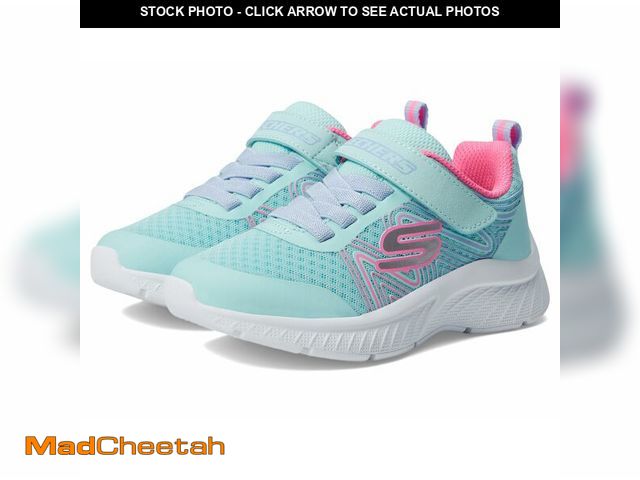 Lot 74-13719763 - Skechers Unisex-Child Microspec Plus - Swirl Sweet Sneaker, Aqua/Pink, 13 Little Kid - USED