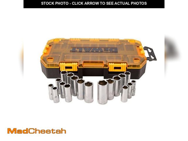 Lot 74-14320022 - DEWALT 3/8 in. Drive Deep Combination Socket Set with Case (20-Piece) - UNUSED
