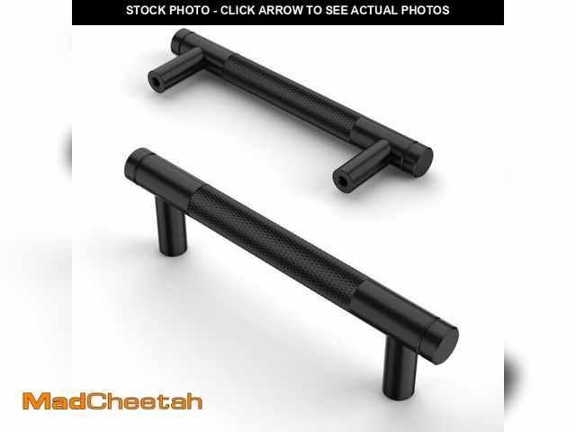Lot 74-13540272 - Asidrama 10 Pack 3.75 Inch(96mm) Matte Black Cabinet Pulls Knurled Cabinet Handles Cupboard Handles ...