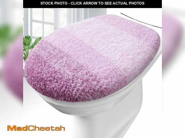 Lot 74-14212015 - OLANLY Soft Microfiber Bathroom Toilet Lid Cover, Machine Washable Covers, 17.5x15, Stays in Place R...
