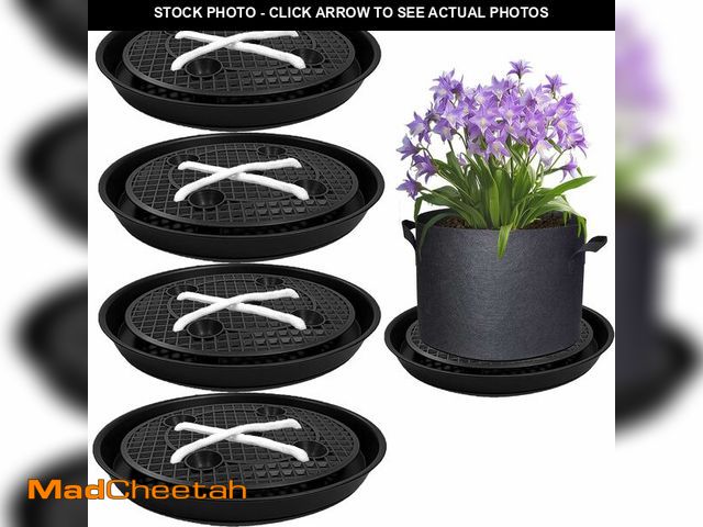 Lot 74-13953136 - P Polerden 4 Pack Self Watering Fabric Pot Base 14 inch, Auto Pots Fit for 5 Gallon Grow Bags, Auto ...