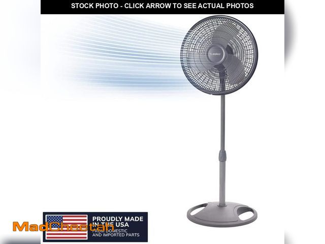 Lot 74-12865919 - Lasko 16 in. 3 Speed Oscillating Pedestal Fan with Adjustable Height, Easy Assembly, and Quiet Cooli...