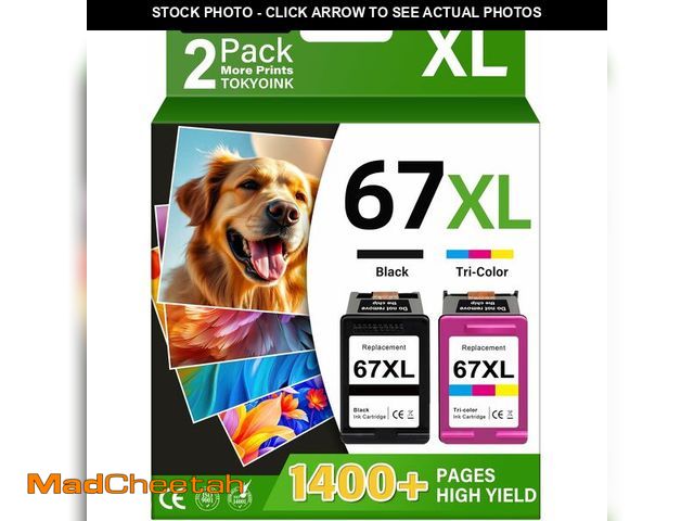 Lot 74-13575471 - TOKYOINK 67XL Ink Cartridges Compatible for HP67 HP Ink 67 Black/Color Combo Pack Compatible for Des...