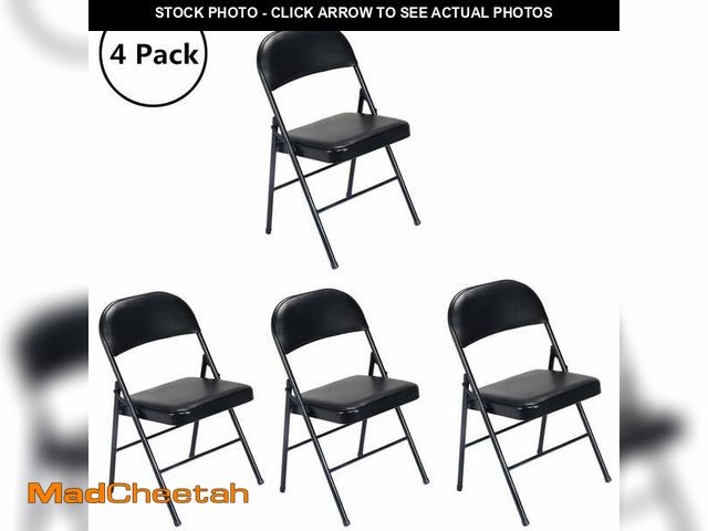 Lot 74-12836234 - UBesGoo 4 Pack Folding Chairs Cushioned Padded Seat Wedding Chairs with Metal Frame Home Office Part...