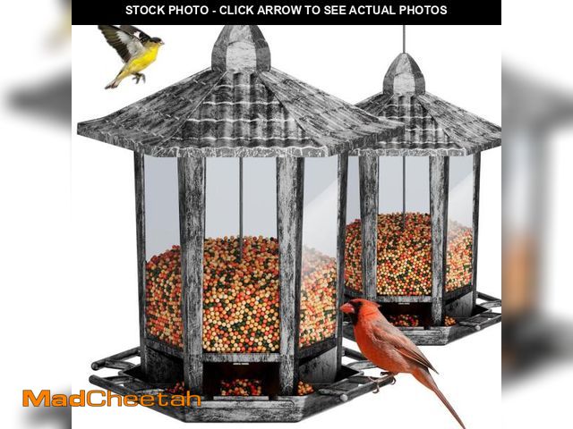 Lot 74-11547325 - Birdream 2 Pack Bird Feeders for Outdoor, Retro Pagoda Design Fun Installation Bird Feeder, Attracti...