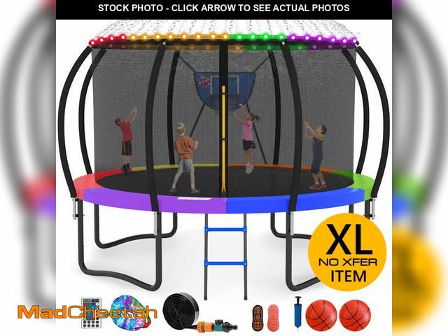 Lot 74-13015774 - GVDV Outdoor Trampoline, 12' Backyard Recreational Trampoline with Enclosure for Kids &amp; Adults -...