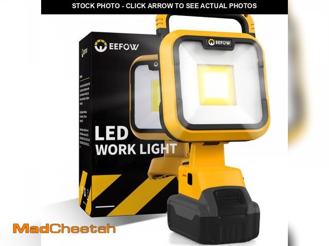 Lot 74-11549295 - EEFOW Work Light for Dewalt Battery: Portable 2 COB Lamp 6400Lumen Bright - 64W LED Lighting for Dew...