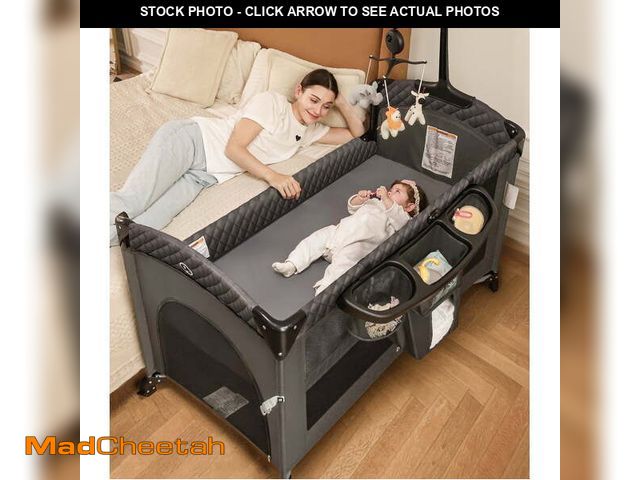 Lot 74-12891653 - Babyeap 5 in 1 Baby Bassinet,Baby Sleeping Bed,Baby Changing Table,Baby Playpen,Standalone Baby Crib...