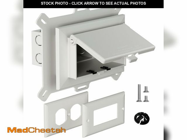 Lot 74-14480158 - Recessed Outlet Box, DBHS1W-1 Low Profile Electrical Outlet Boxes, Wall Plate Kit for New Vinyl Sidi...