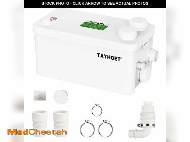 Lot 74-14263126 - 1.1HP Utility Sink Pump, 800W Macerator Pump with 3 Upgraded Inlets for Basement, Kitchen, Sink, Sho...