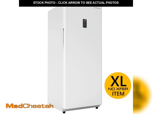 Lot 74-13579474 - Hamilton Beach HZ4941 14 cu ft Upright Convertible Fridge/Freezer-Frost Free-Reversible Door-Removab...