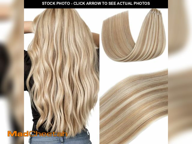 Lot 74-14296559 - Elailite K Tip Hair Extensions Human Hair Real Remy Hair Golden Brown &amp; Bleach Blonde 20 Inch U ...