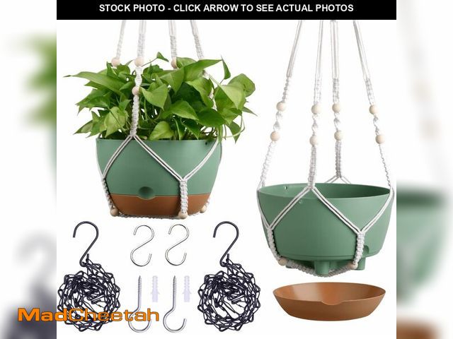 Lot 74-14272161 - Set of 2-8 Inch Hanging Planters for Indoor Plants with Self-Watering Includes Hanging Pots for Plan...