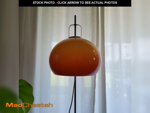 Lot 74-14599865 - FUYIHGLÃ Arc Floor Lamp with Sunset Orange Glass Shade - UNUSED
