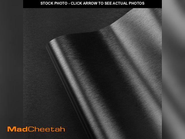 Lot 74-14211003 - LXCREAT Black Peel and Stick Wallpaper Metallic Brushed Stainless Steel Contact Paper Heat Resistant...
