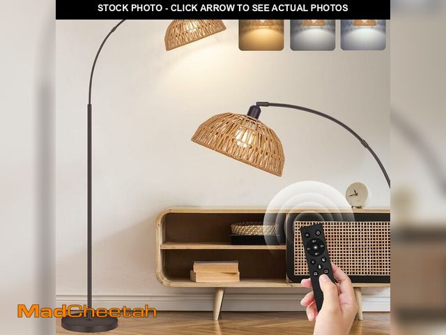Lot 74-13583018 - (MISSING REMOTE) Brilvibera Boho Floor Lamp Arc Tall Lamps, Bronze Floor Lamps with Stepless Dimmabl...