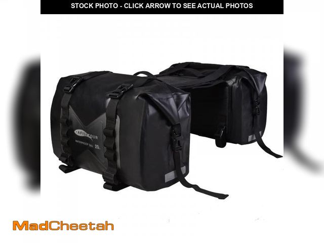 Lot 74-12432397 - AFISHTOUR Waterproof Motorcycle Saddlebags - 50L Motorcycle Luggage Bags for Motorbike Travel - Deta...