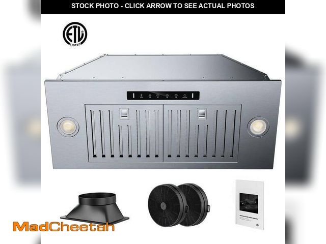 Lot 74-12920658 - VIKIO 28 in. 900 CFM Ductless Convertible Insert Range Hood in Stainless Steel with LED 4 Speed Gest...