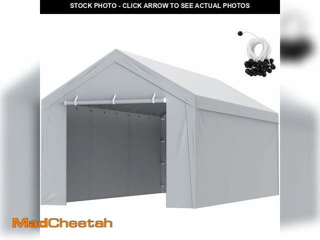 Lot 74-14203349 - VEVOR Carport Replacement Canopy Cover Top + Side Wall 13 x 20 ft, Garage Tent Shelter Tarp Heavy-Du...