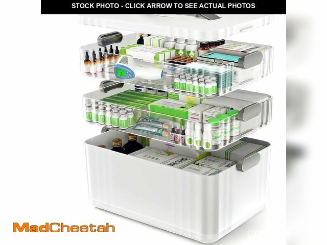 Lot 74-14423434 - ARSTPEOE 3-Tier Medicine Organizer - Portable Medicine Cabinet with Handle - UNUSED