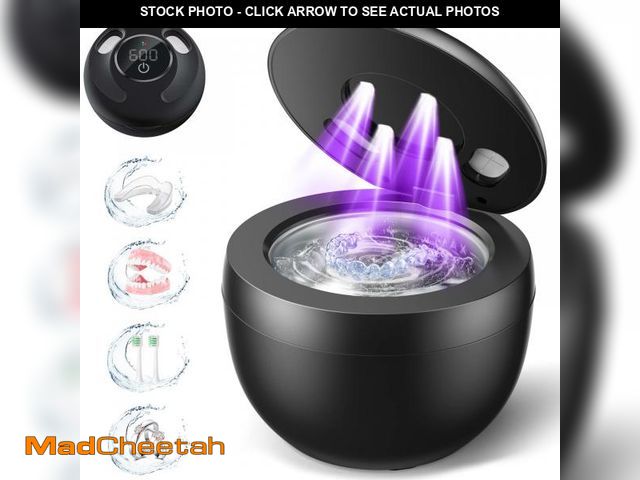 Lot 74-12113514 - Dental Ultrasonic Retainer Cleaner Machine: 45kHz Dental Cleaning Pod for Denture, Mouth Guard, Nigh...