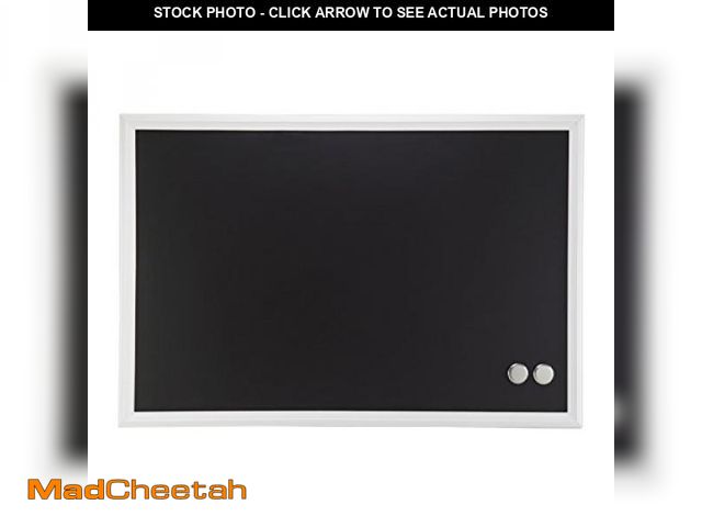 Lot 74-12400203 - U Brands Magnetic Chalkboard for Walls, 30"x20", White Wood Style Frame, Large Magnetic Board, Premi...