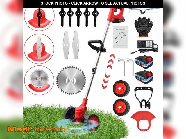 Lot 74-12514453 - Electric Weed Eater Wacker, Grass Trimmer Weed Lawn Edger Eater, 24V 650W Cordless Grass String Trim...