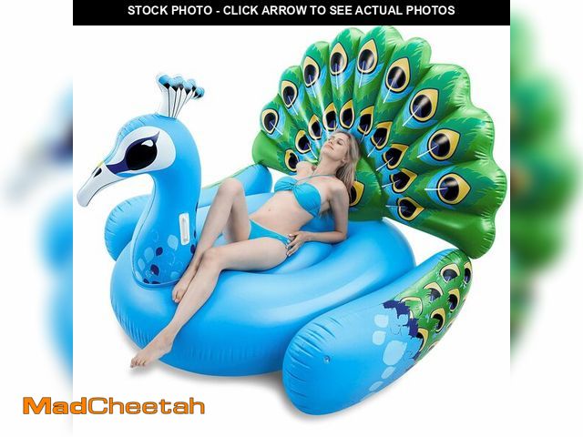 Lot 74-14268832 - JOYIN Inflatable Peacock Pool Float - Giant Blue Peacock Fun Beach Floaties, Swim Party Animal Decor...
