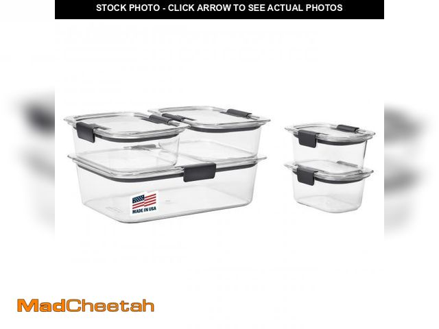 Lot 74-12441811 - Rubbermaid Brilliance Food Storage Containers, Set of 5 (10 Pieces), BPA-Free, Leak-Proof, Clear - U...